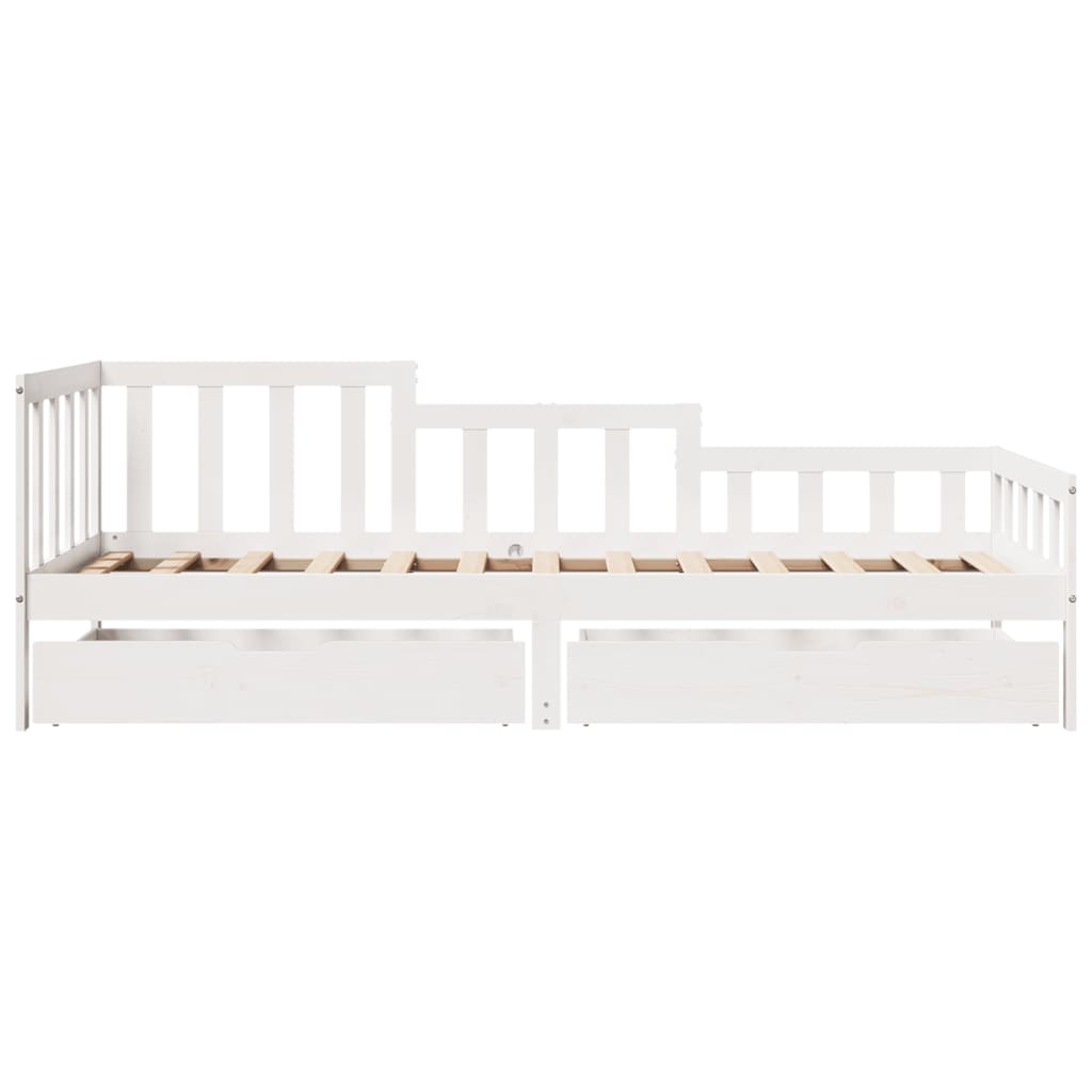 Slaapbank met lades 90x190 cm massief grenenhout