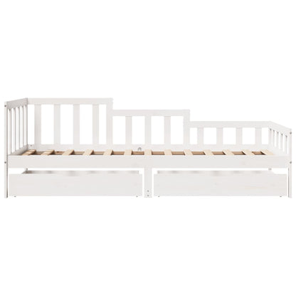 Slaapbank met lades 90x190 cm massief grenenhout