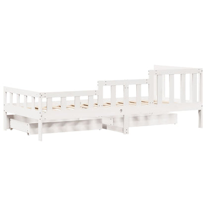 Slaapbank met lades 90x190 cm massief grenenhout