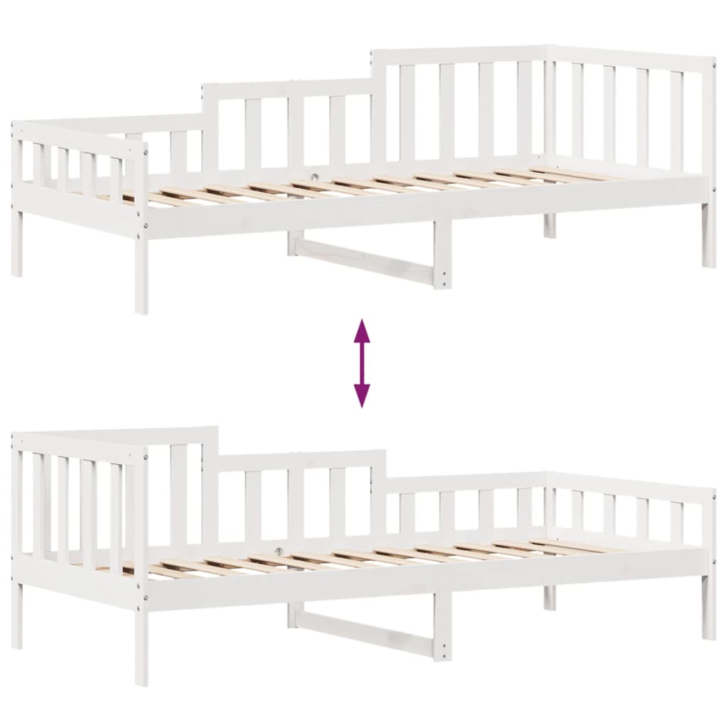 Slaapbank met lades 90x190 cm massief grenenhout