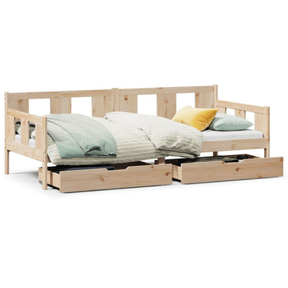 Slaapbank Met Lades Massief Grenenhout 90 x 190 cm