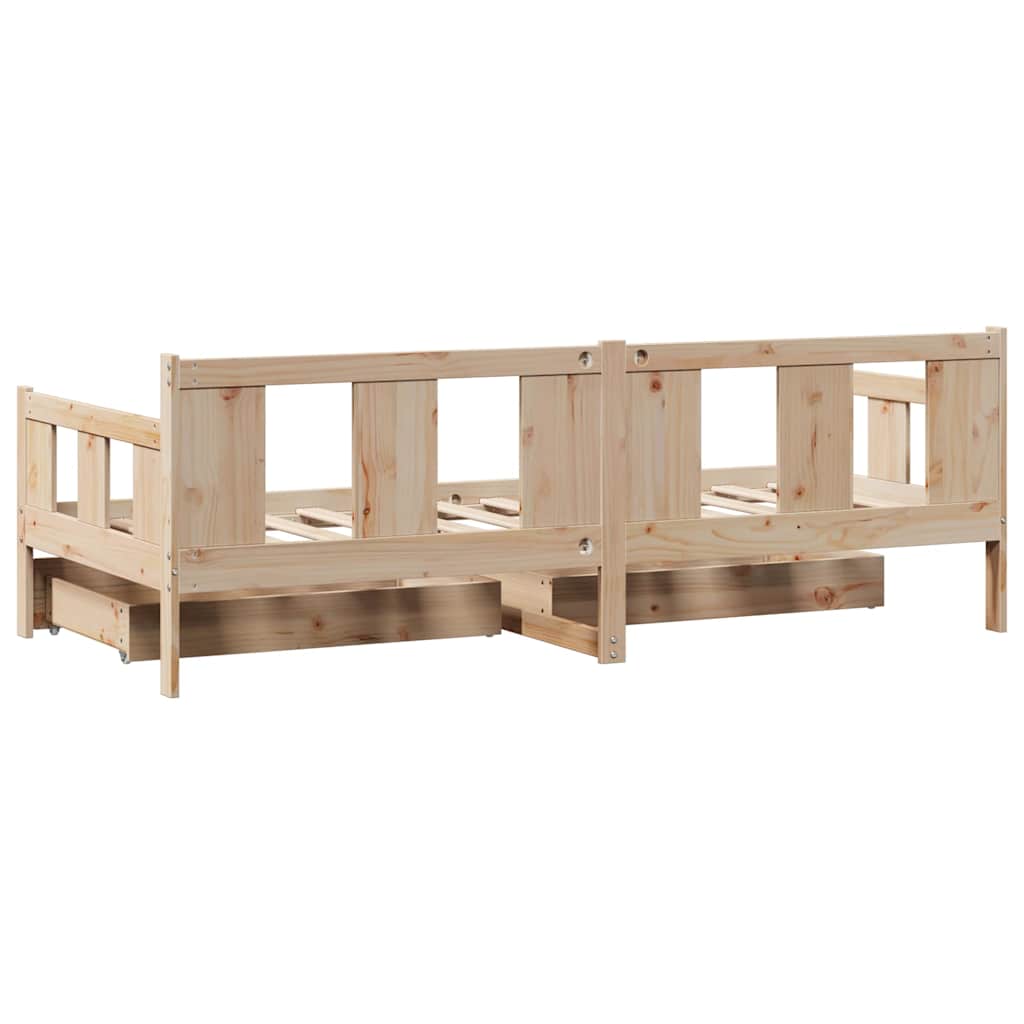 Slaapbank Met Lades Massief Grenenhout 90 x 190 cm