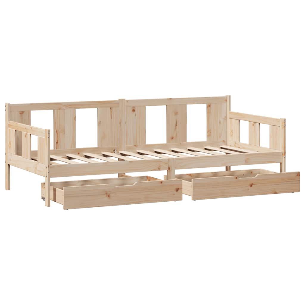 Slaapbank Met Lades Massief Grenenhout 90 x 190 cm