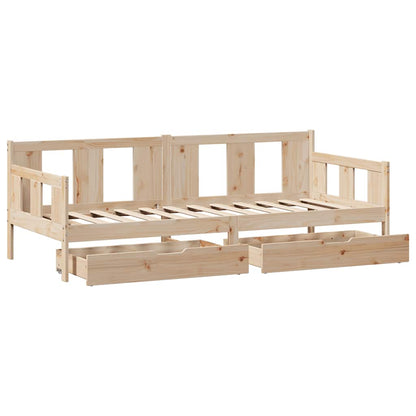 Slaapbank Met Lades Massief Grenenhout 90 x 190 cm
