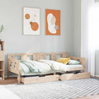 Day bed with drawers 90x190 cm solid pine wood
