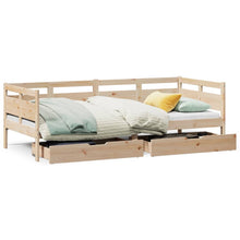 Slaapbank met lades 90x190 cm massief grenenhout