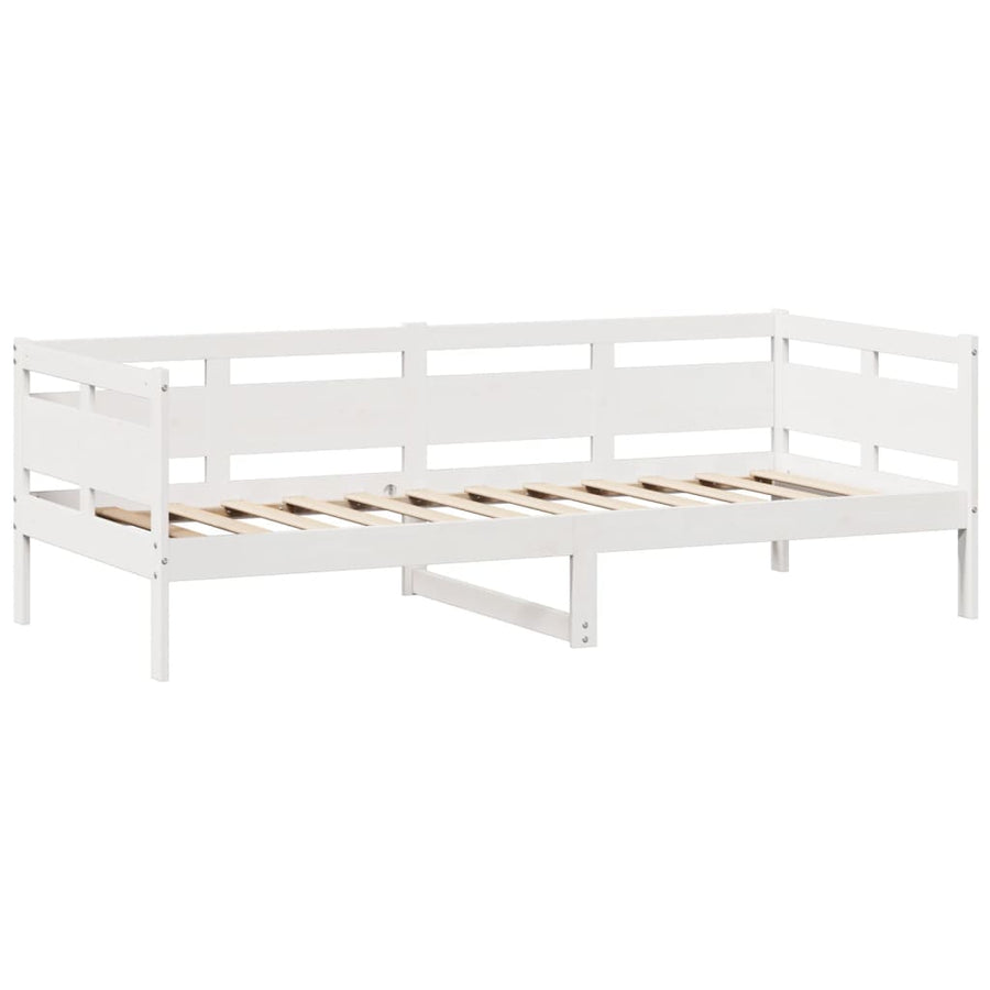 Slaapbank met lades 90x190 cm massief grenenhout wit