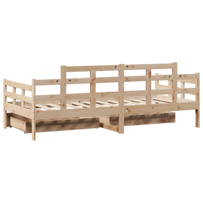 Slaapbank met lades 80x200 cm massief grenenhout