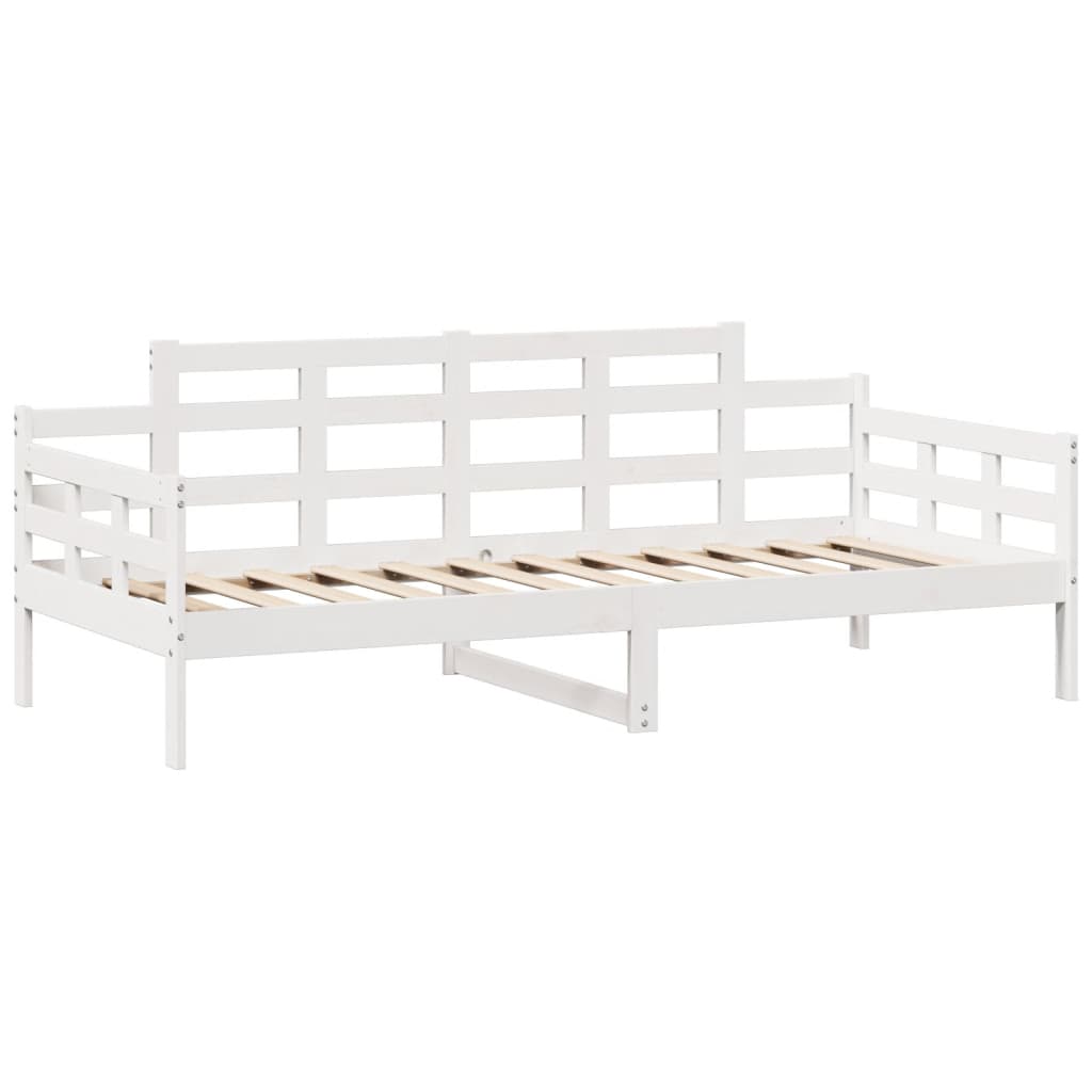 Slaapbank met lades 90x190 cm massief grenenhout wit