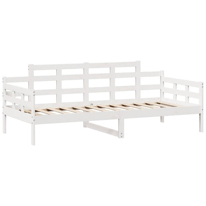 Slaapbank met lades 90x190 cm massief grenenhout wit