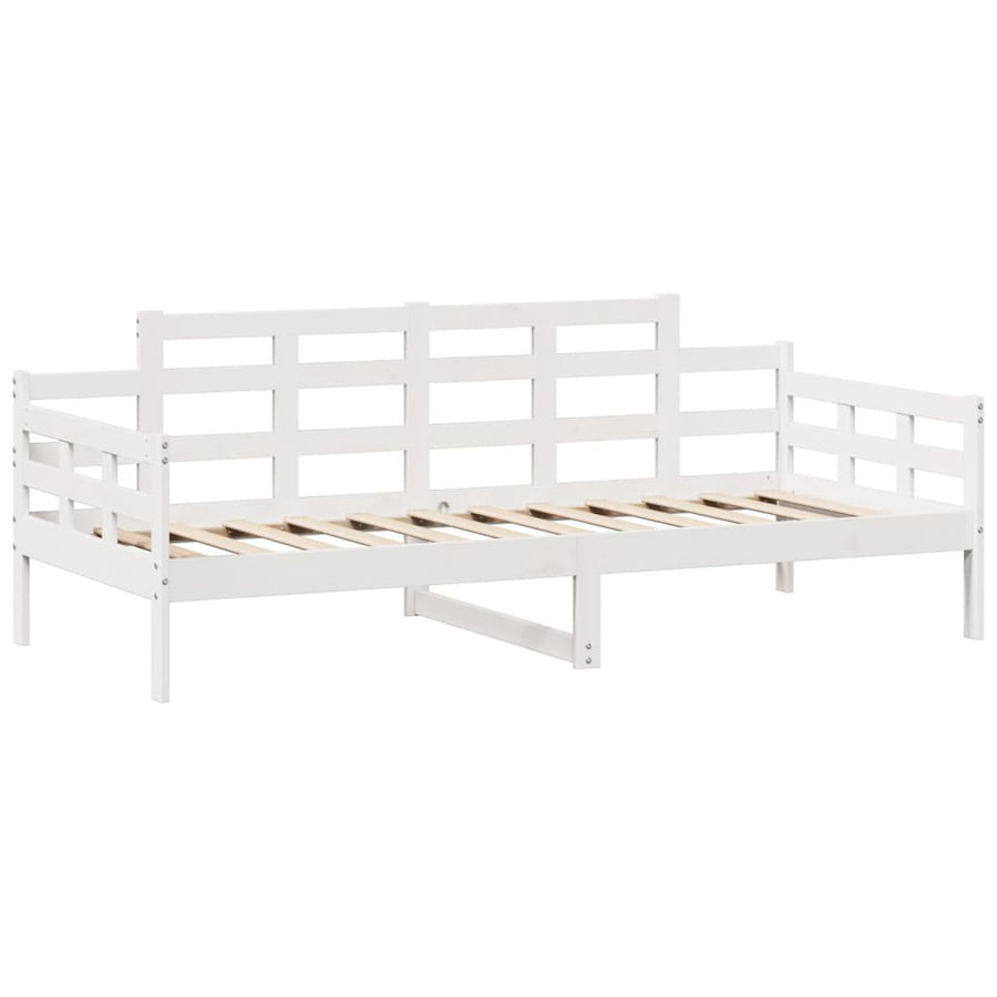 Slaapbank met lades 90x190 cm massief grenenhout wit