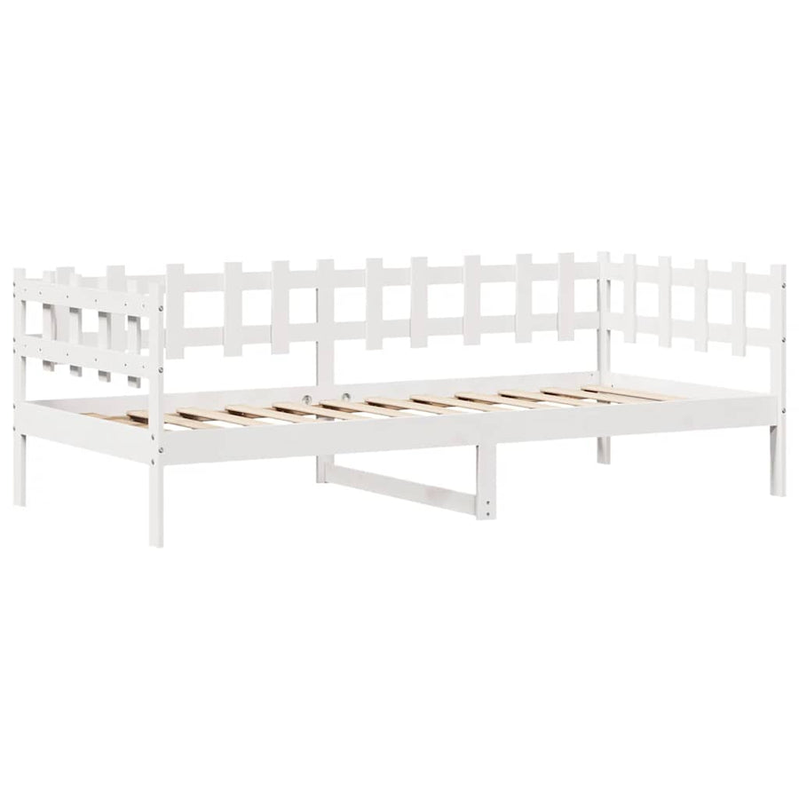 Slaapbank met lades 80x200 cm massief grenenhout wit