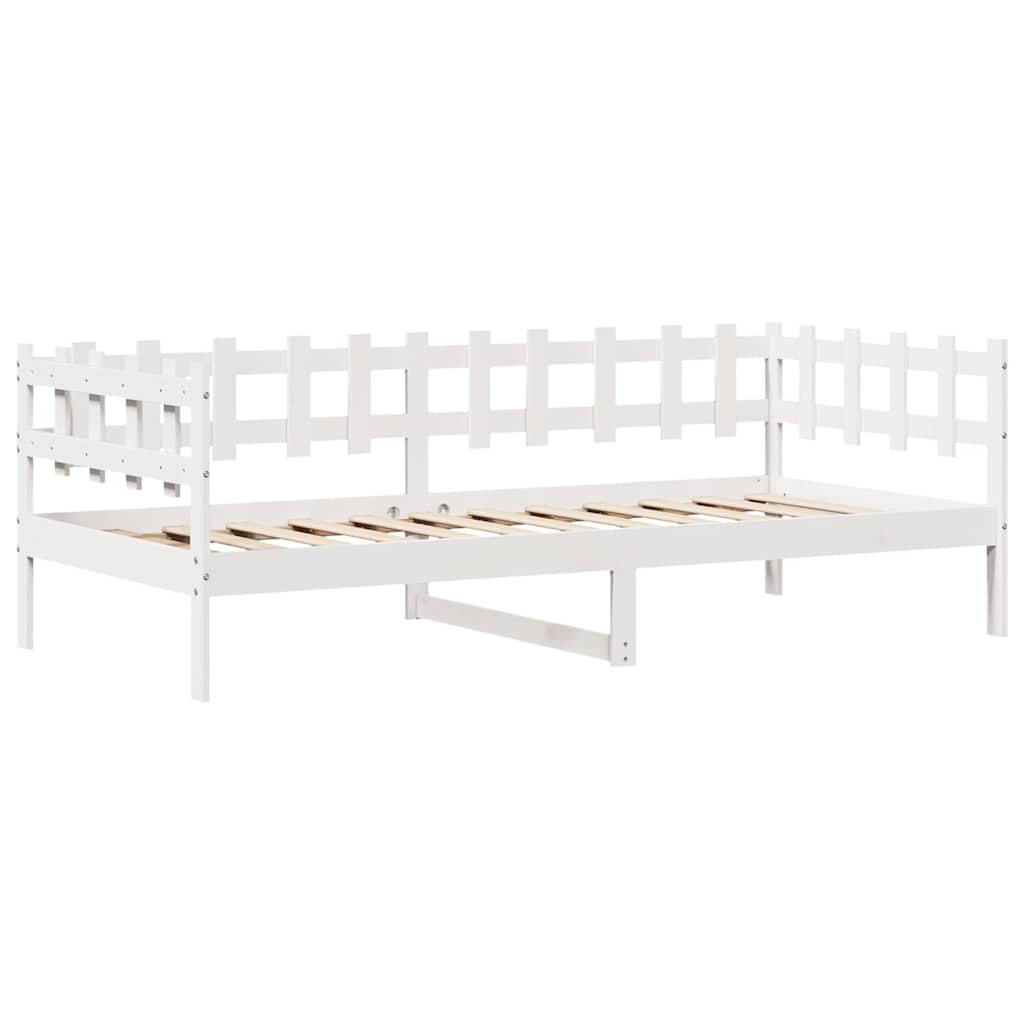 Slaapbank met lades 90x200 cm massief grenenhout wit