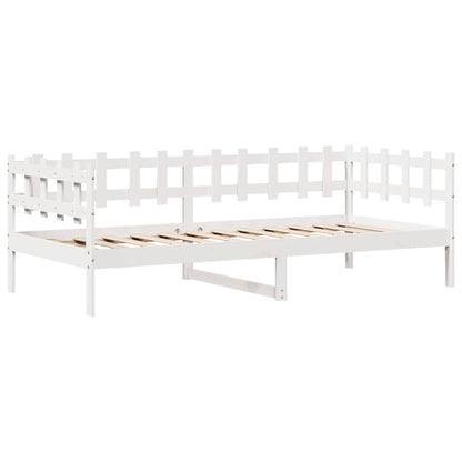 Slaapbank met lades 90x200 cm massief grenenhout wit