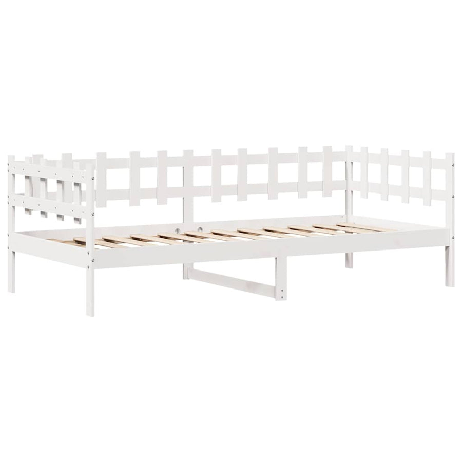 Slaapbank met lades 90x200 cm massief grenenhout wit