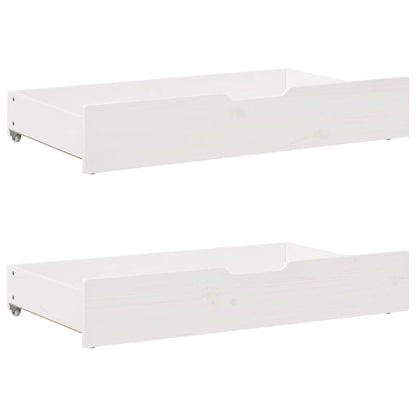 Slaapbank met lades 90x200 cm massief grenenhout wit
