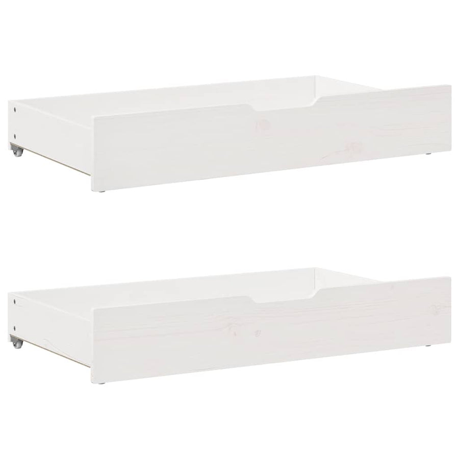 Slaapbank met lades 90x200 cm massief grenenhout wit