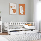 Daybed with drawers 90x200 cm solid pine white