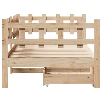 Slaapbank met lades 90x190 cm massief grenenhout