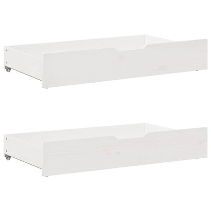 Slaapbank met lades 90x190 cm massief grenenhout wit