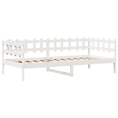Slaapbank met lades 80x200 cm massief grenenhout wit