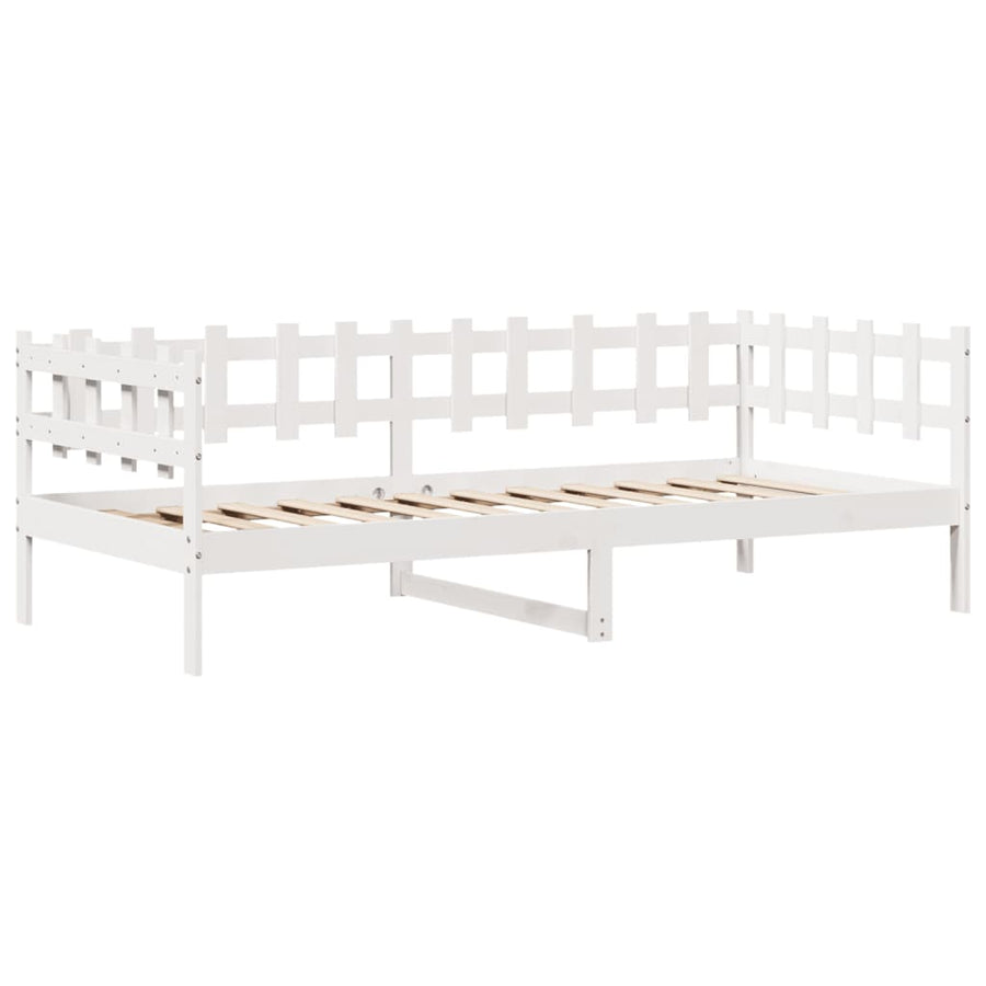 Slaapbank met lades 80x200 cm massief grenenhout wit