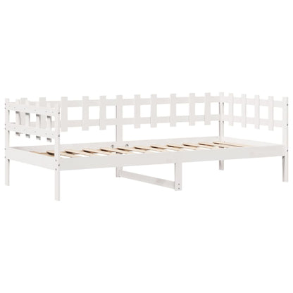 Slaapbank met lades 90x200 cm massief grenenhout wit