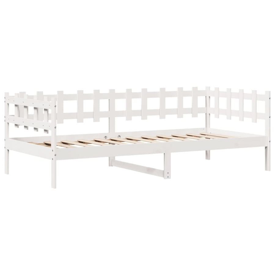 Slaapbank met lades 90x200 cm massief grenenhout wit