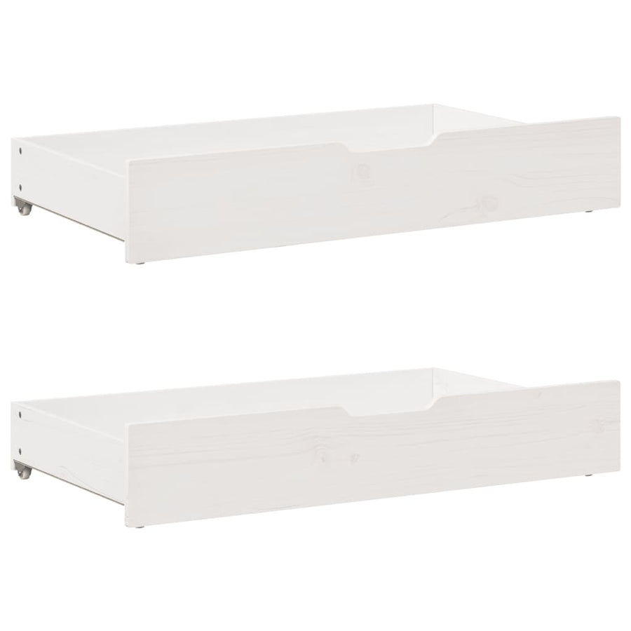 Slaapbank met lades 90x200 cm massief grenenhout wit