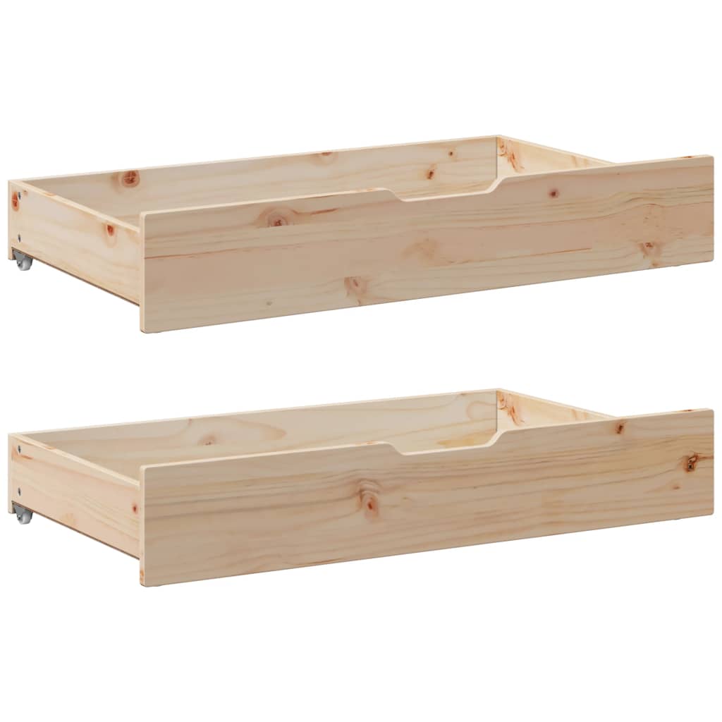 Slaapbank met lades 90x200 cm massief grenenhout