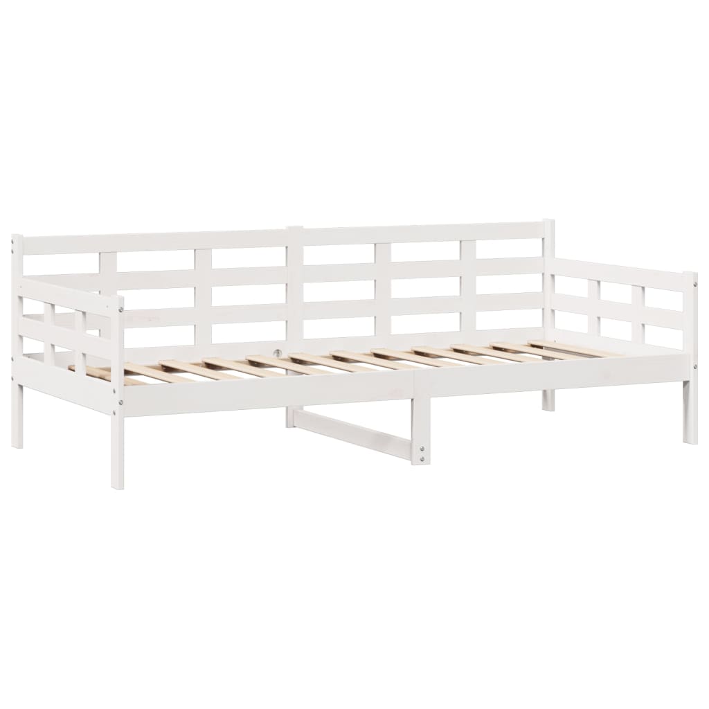 Slaapbank met lades 80x200 cm massief grenenhout wit