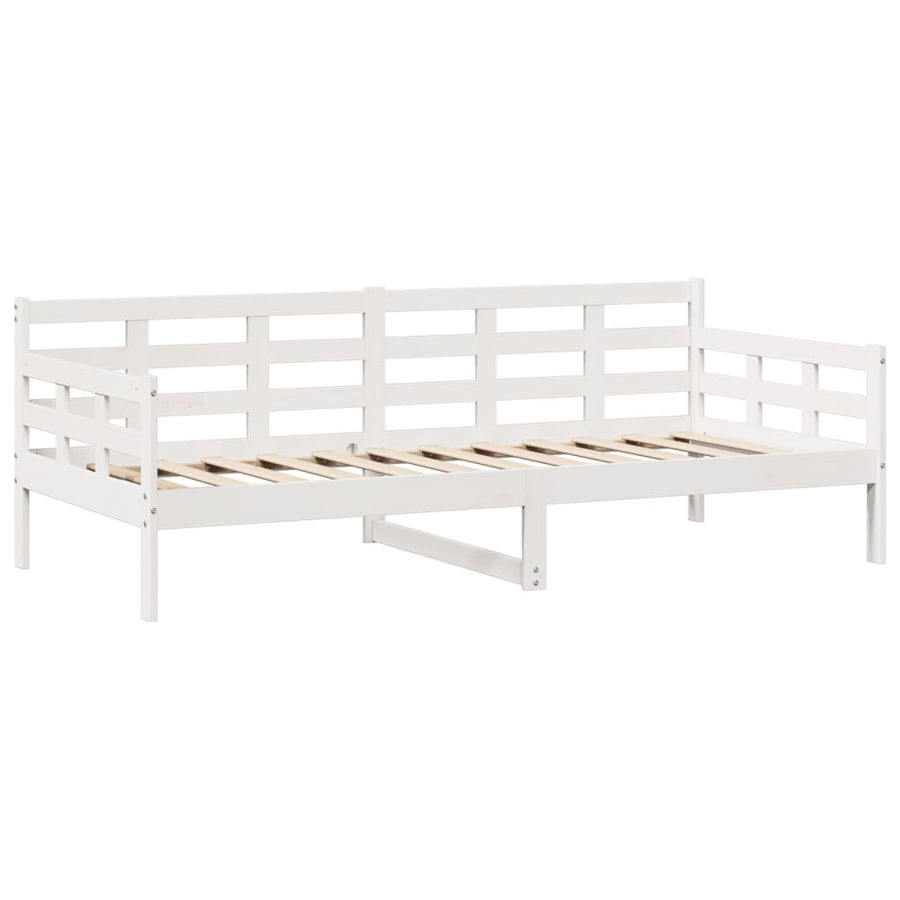 Slaapbank met lades 90x190 cm massief grenenhout wit