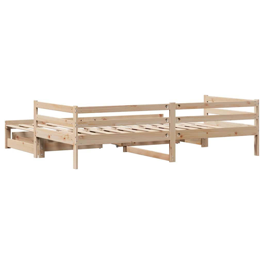 Slaapbank Met Lades 90X200 Cm Massief Grenenhout