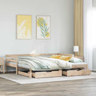 Slaapbank 90x200 cm massief grenenhout met lades