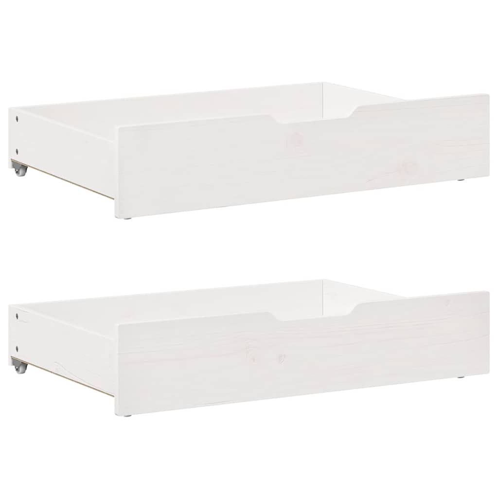 Slaapbank Met Lades 90X200 Cm Massief Grenenhout Wit