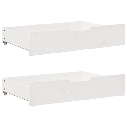 Slaapbank Met Lades 90X200 Cm Massief Grenenhout Wit