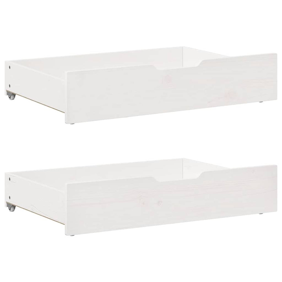 Slaapbank Met Lades 90X200 Cm Massief Grenenhout Wit