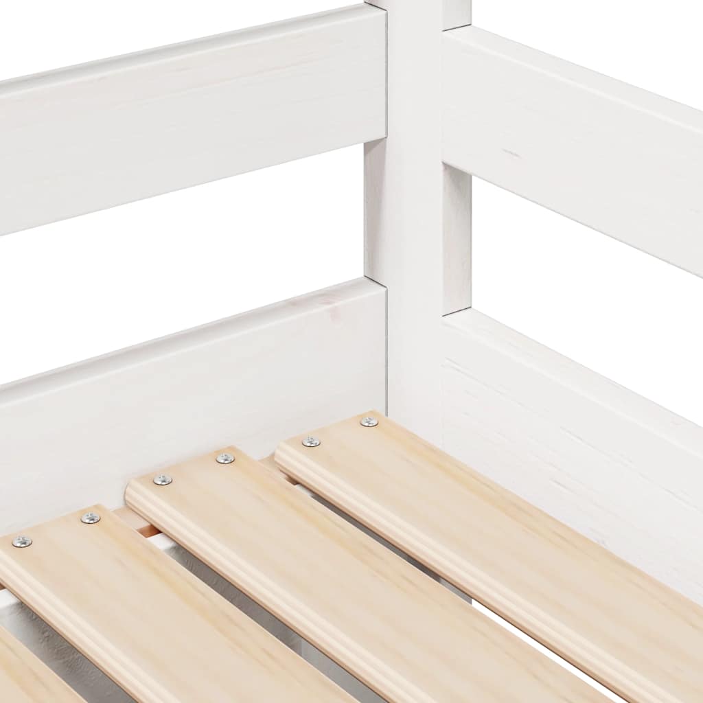 Slaapbank Met Lades 90X200 Cm Massief Grenenhout Wit