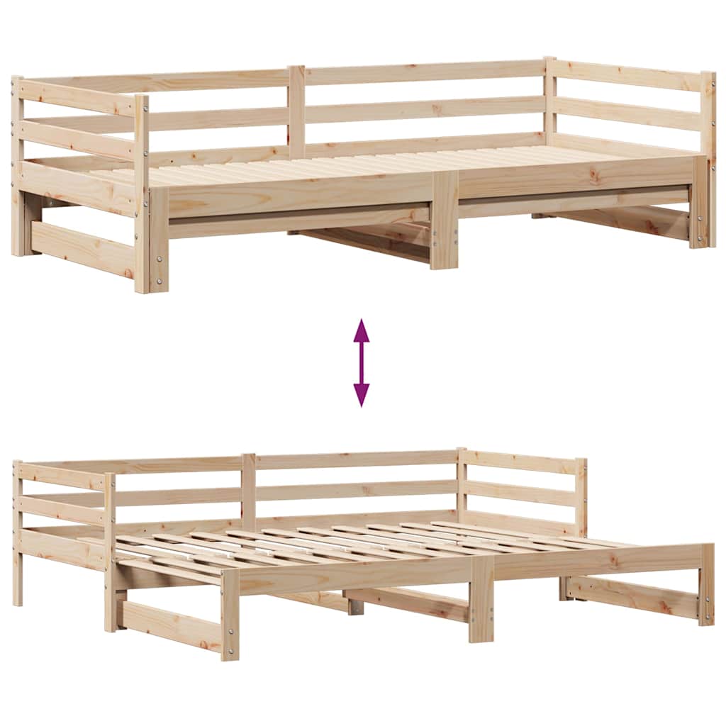 Slaapbank Met Onderschuifbed En Lades Zonder Matras 90X190 Cm