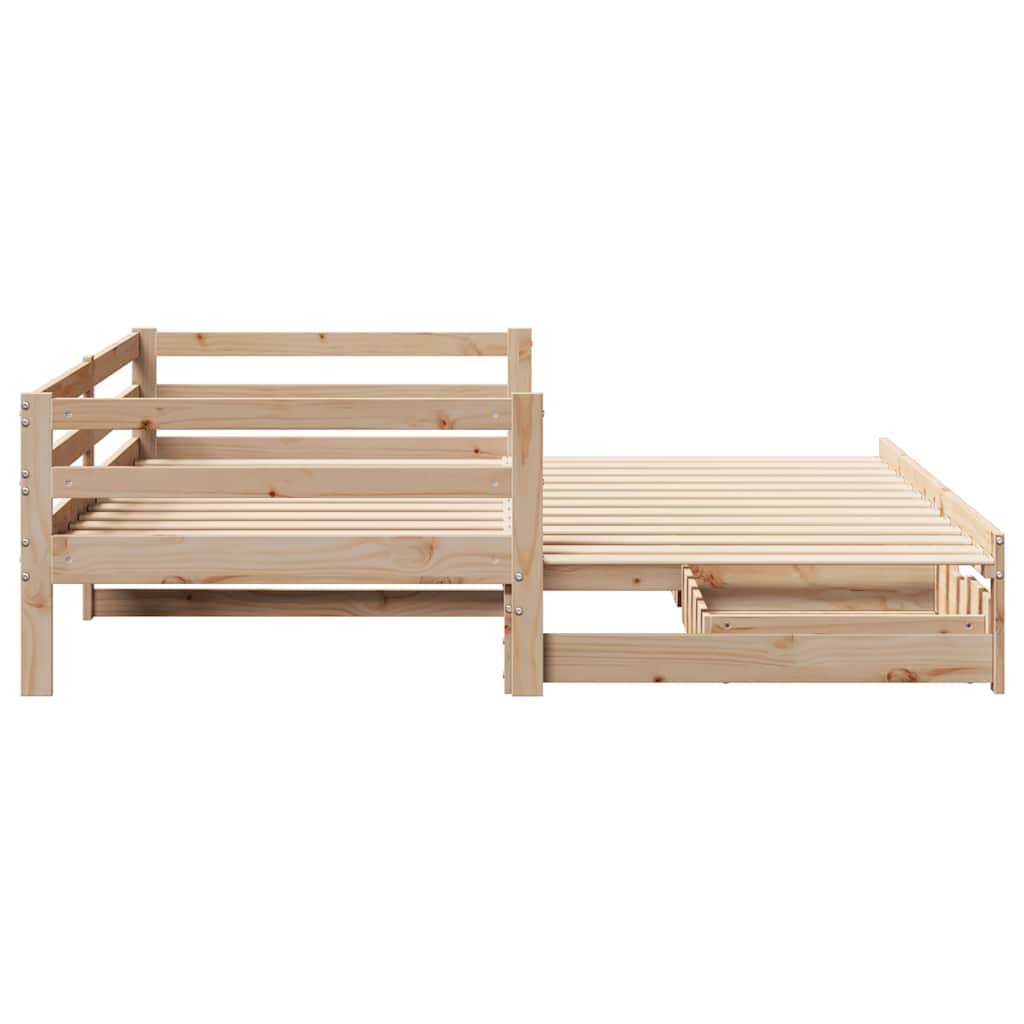 Slaapbank Met Onderschuifbed En Lades Zonder Matras 90X190 Cm