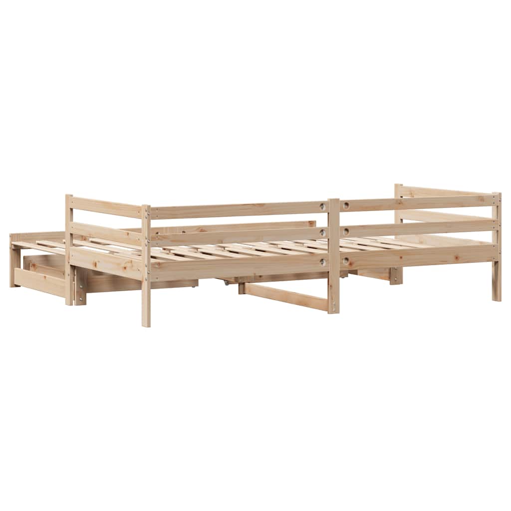 Slaapbank Met Onderschuifbed En Lades Zonder Matras 80X200 Cm