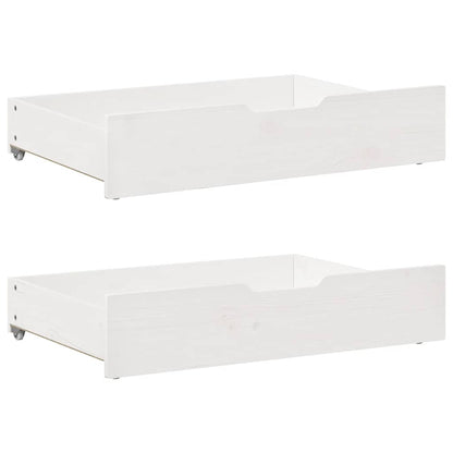 Slaapbank met onderschuifbed/lades zonder matras 80x200 cm wit