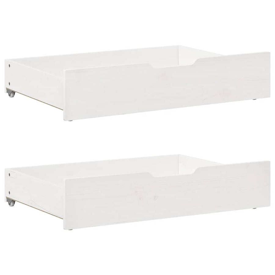 Slaapbank met onderschuifbed/lades zonder matras 80x200 cm wit