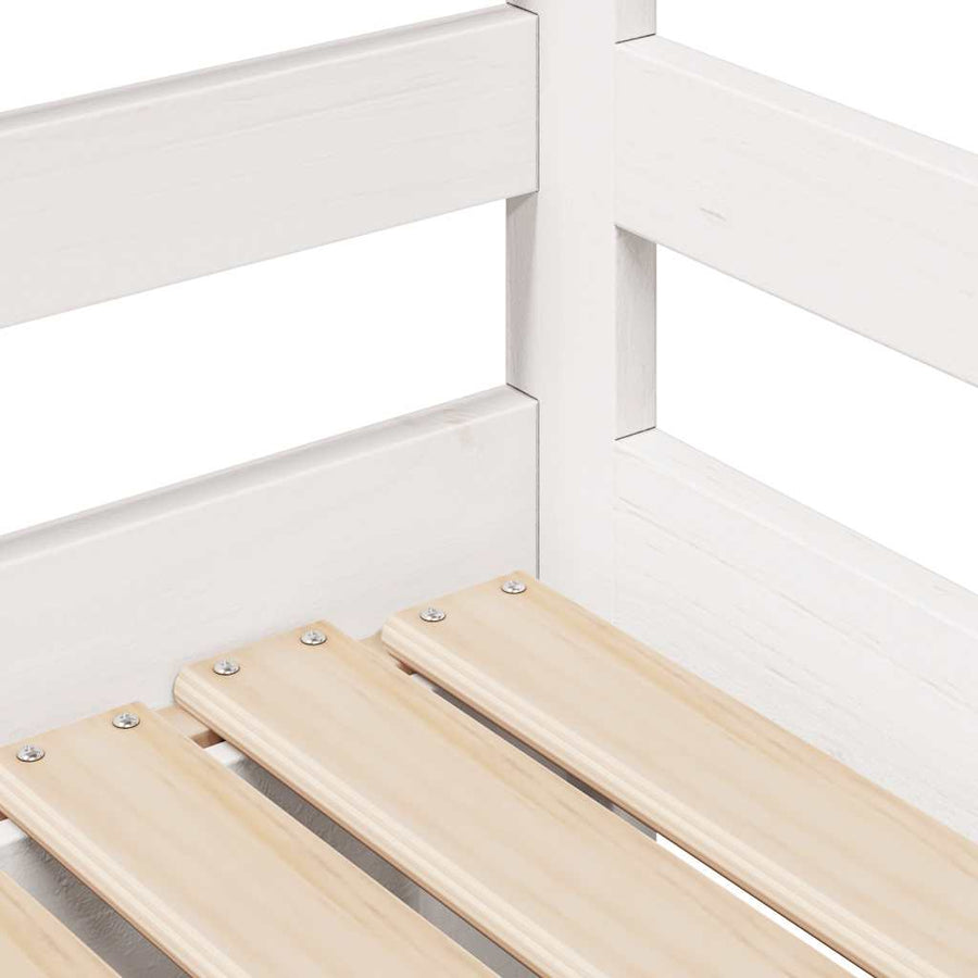 Slaapbank met onderschuifbed/lades zonder matras 80x200 cm wit