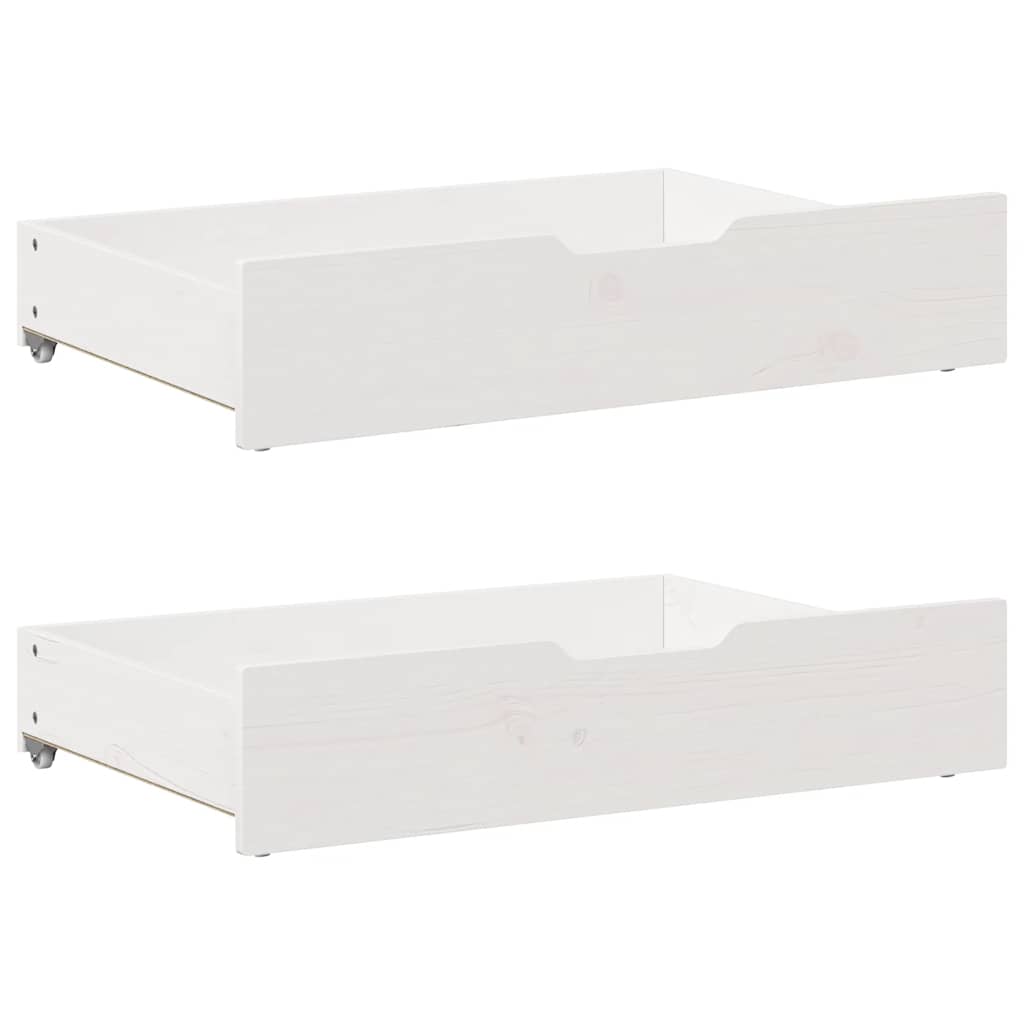 Slaapbank met lades 90x200 cm massief grenenhout wit