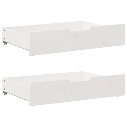 Slaapbank met lades 90x200 cm massief grenenhout wit