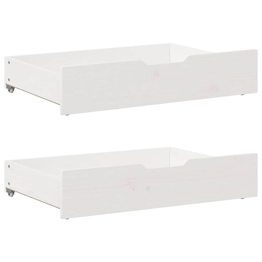 Slaapbank met lades 90x200 cm massief grenenhout wit