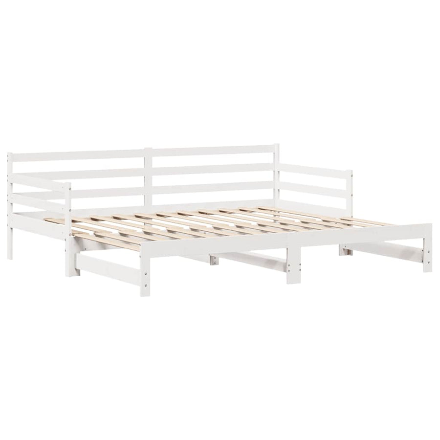 Slaapbank met lades 90x200 cm massief grenenhout wit