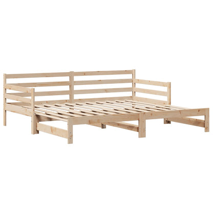 Slaapbank met onderschuifbed en lades 80x200 cm grenenhout