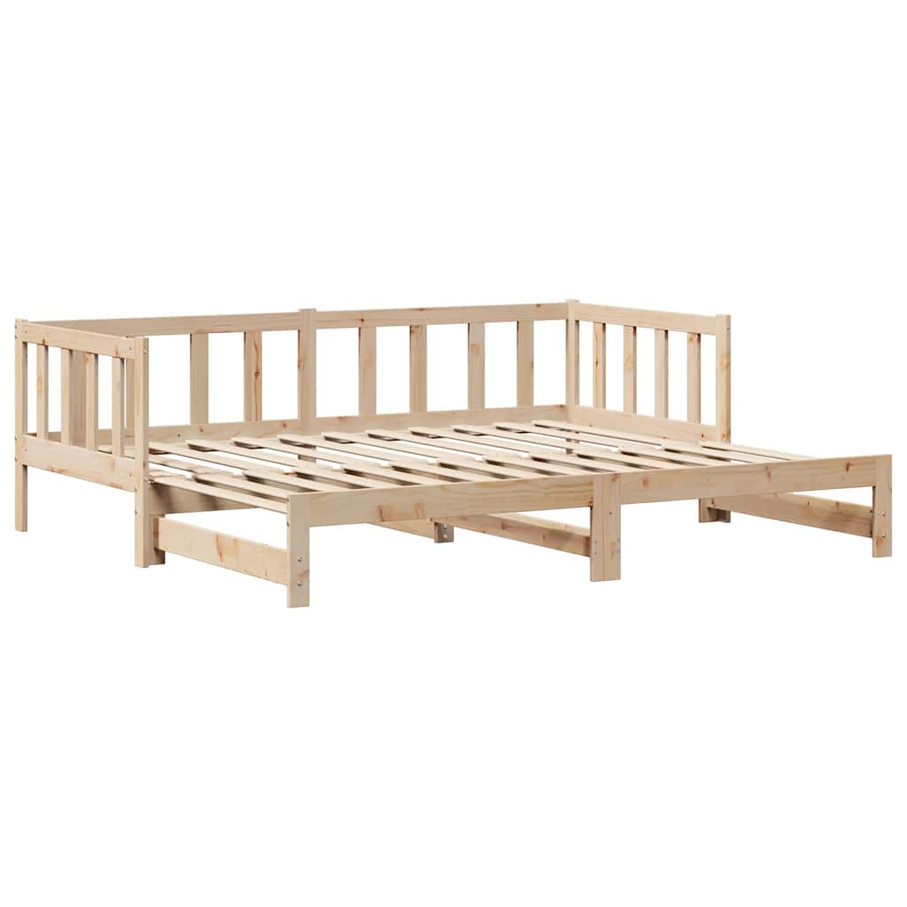 Slaapbank Met Onderschuifbed En Lades Zonder Matras 90 x 200 cm natrual